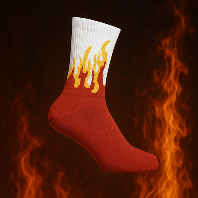 Inferno Blaze Crew Socks | Streetwear Flame Design