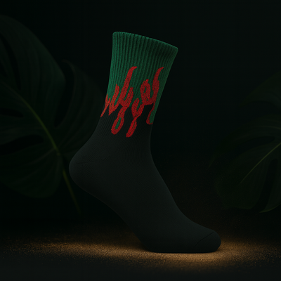 Inferno Blaze Crew Socks | Streetwear Flame Design