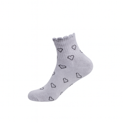 5-Pack Women's Romantic Ruffle Heart Crew Socks - Cozy Cotton Blend