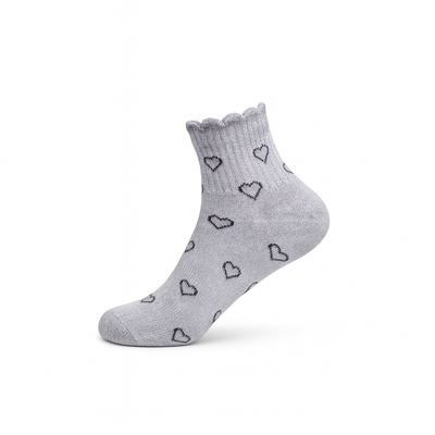 5-Pack Women's Romantic Ruffle Heart Crew Socks - Cozy Cotton Blend