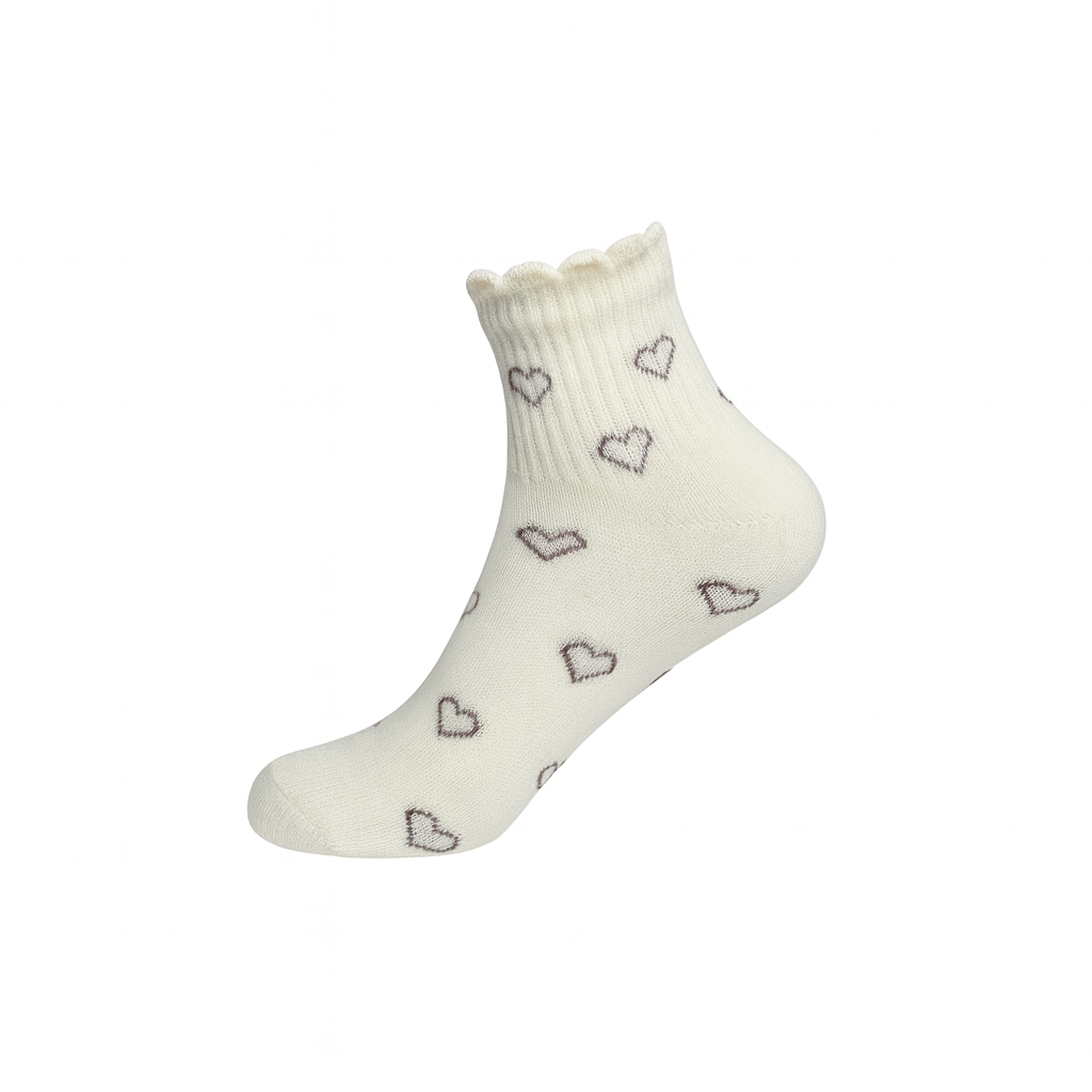 5-Pack Women's Romantic Ruffle Heart Crew Socks - Cozy Cotton Blend