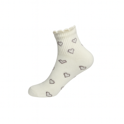 5-Pack Women's Romantic Ruffle Heart Crew Socks - Cozy Cotton Blend