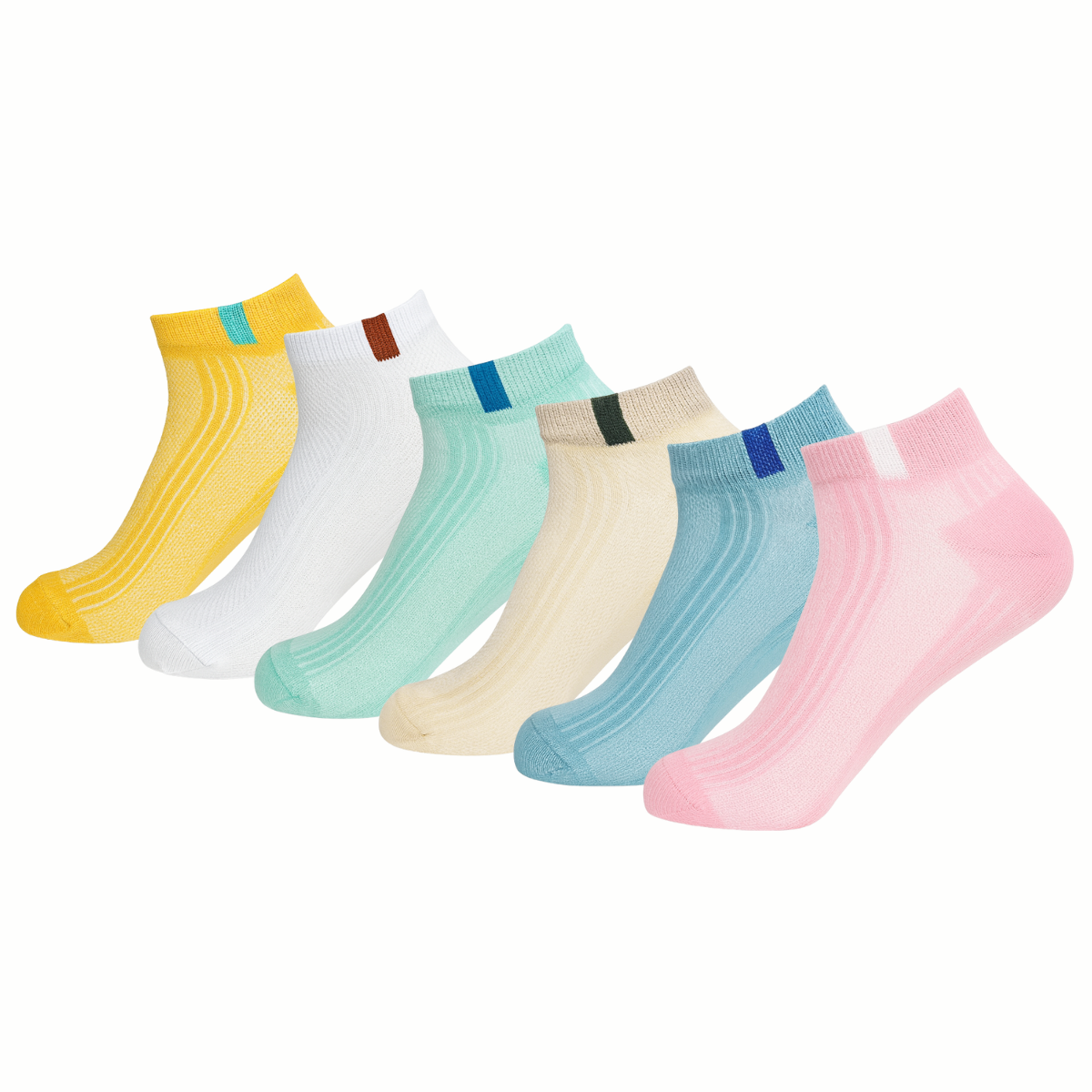 Unisex Colorful Low-Cut Everyday Comfort Socks – 6-Pair Set