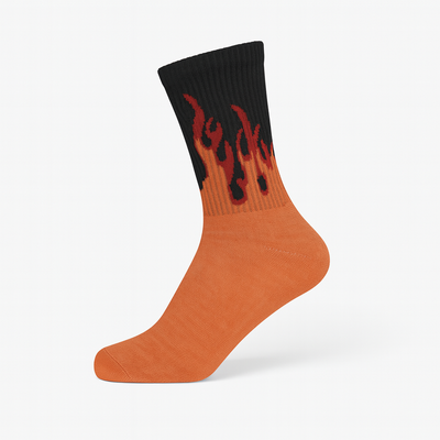 Inferno Blaze Crew Socks Orange-Black | Streetwear Flame Design